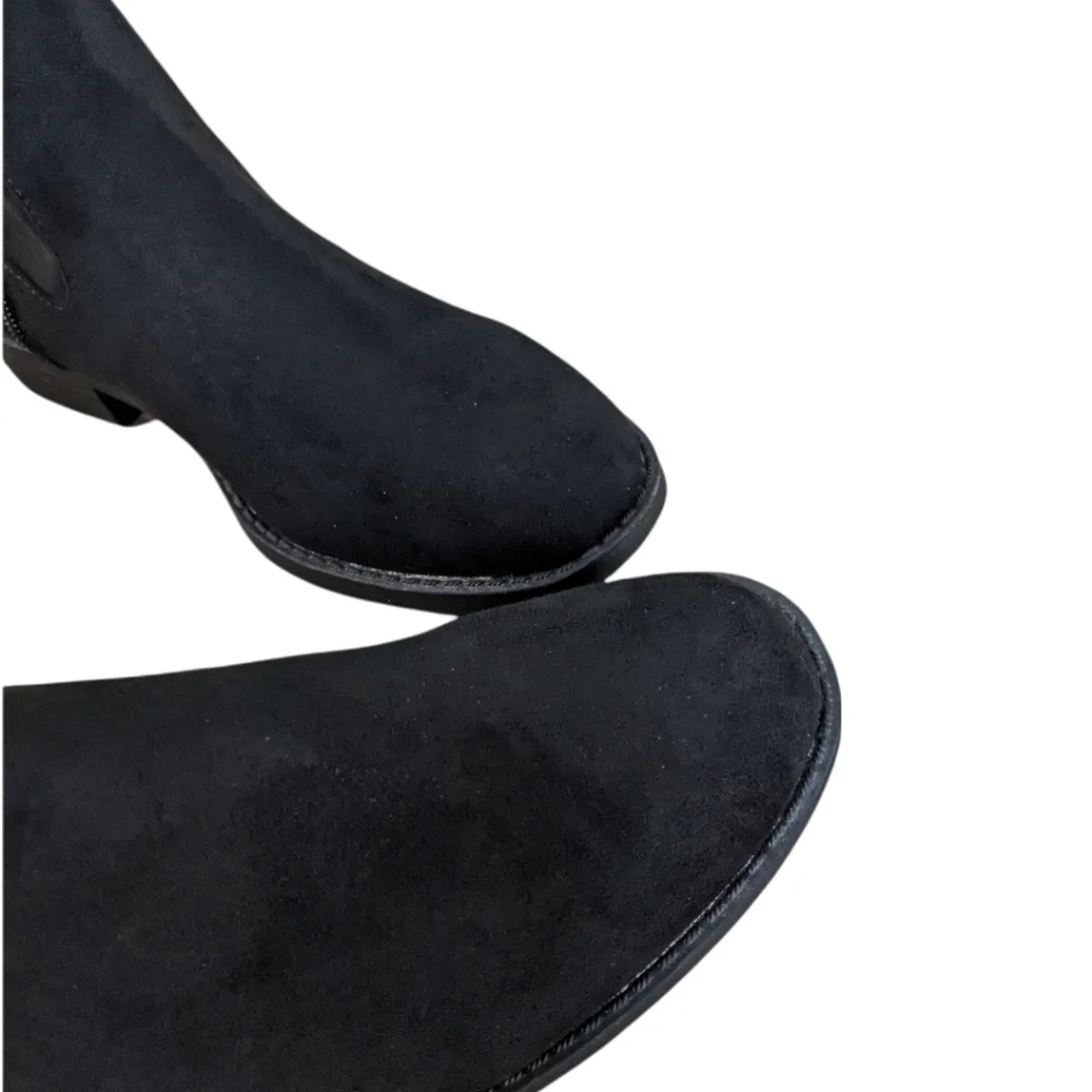 Sun and Stone Allicce Over the Knee Black Microsuede Boots